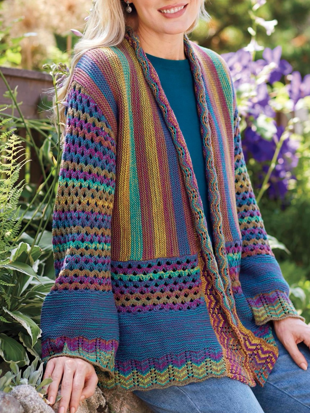 NWOT! NorthStyle Open Front Multicolor Marled Crochet Sweater Cardigan, SMALL